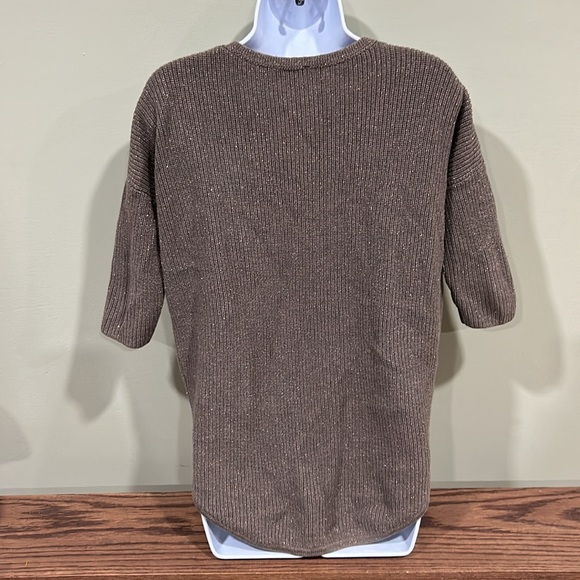 Express Brown with Gold Sparkles Cotton Sweater Size XS - Picture 5 of 13